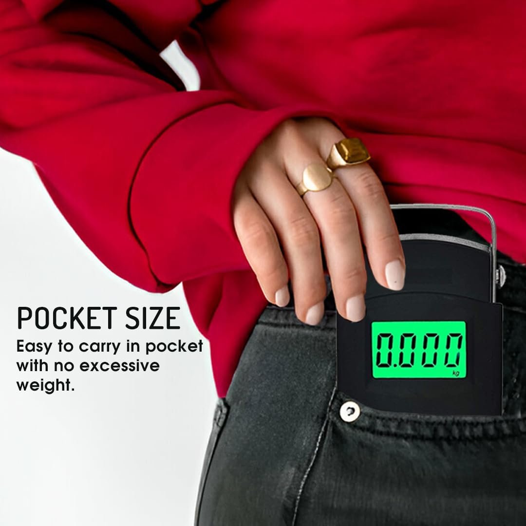 50kg Digital Luggage Weighing Scale. Portable Electronic Weight Machine for Travel & Flights. LCD Display. Accurate, Lightweight, Handheld Luggage Scale for Bags, Suitcases, Home, Airport Use. - Image 3