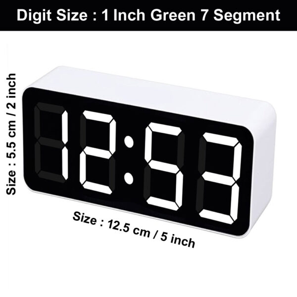 1 Inch Hour Minute Digital Table Clock - White Size (12 x 5.5cm) 5 x 2 Inch - Image 2