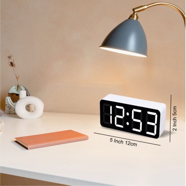 1 Inch Hour Minute Digital Table Clock - White Size (12 x 5.5cm) 5 x 2 Inch - Image 4