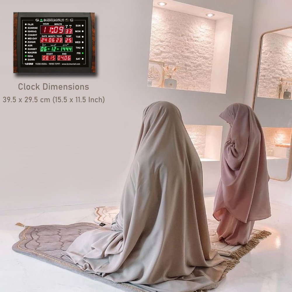 BCI Electronics : Azan Time Calendar Clock with Hijri Date – Month For Home & Office ( Special For Masturat – Ladies Namaz Time Home Clock) With Bluetooth - Image 7