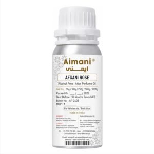 Aimani Afghani Rose Attar | Original Gulab Fragrance Oil | Natural Long Lasting Floral Perfume | Alcohol Free Attar for Men & Women